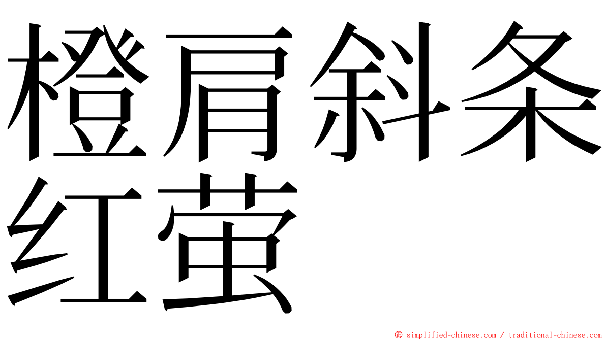 橙肩斜条红萤 ming font