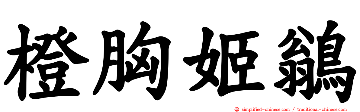 橙胸姬鹟