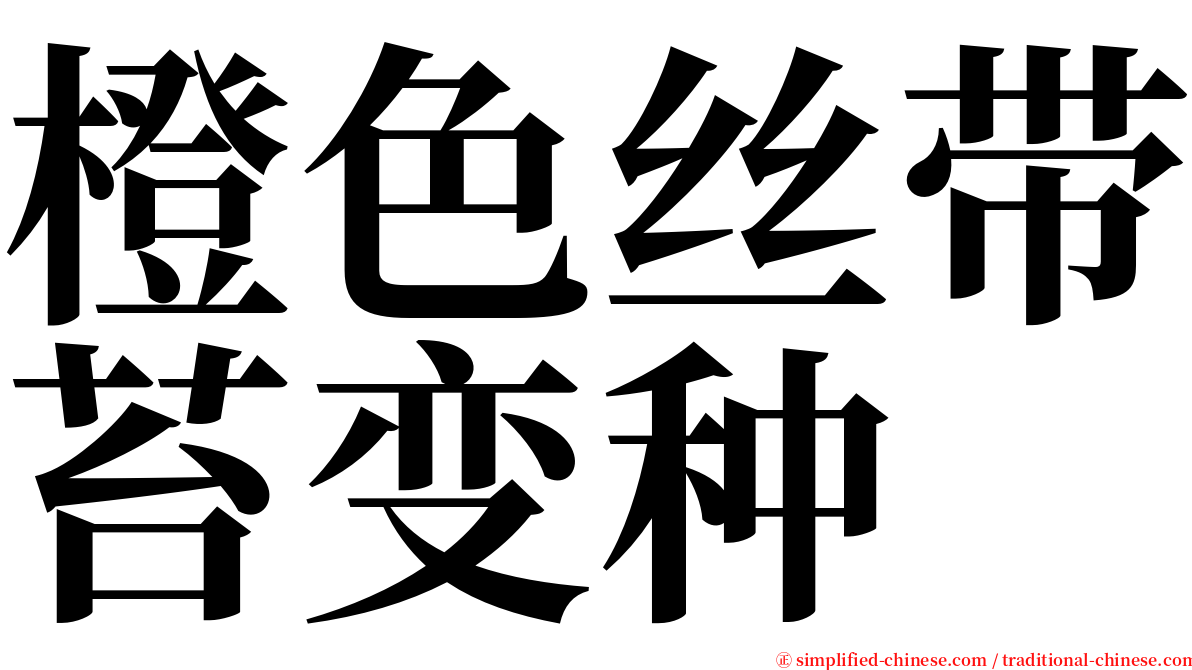 橙色丝带苔变种 serif font