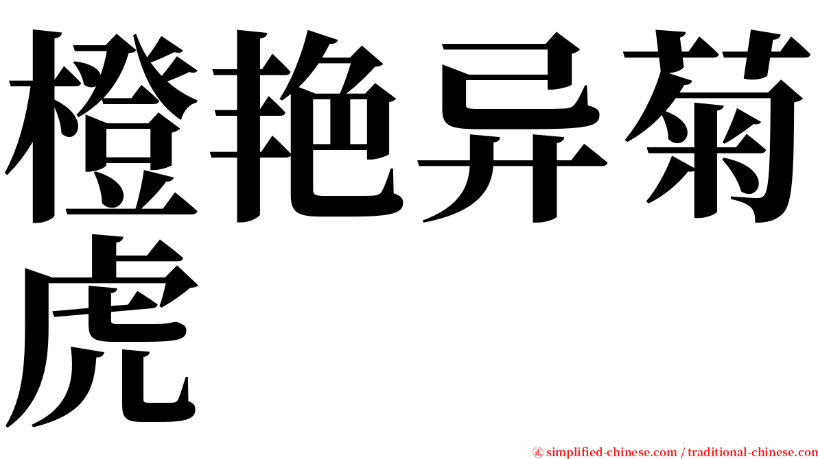 橙艳异菊虎 serif font
