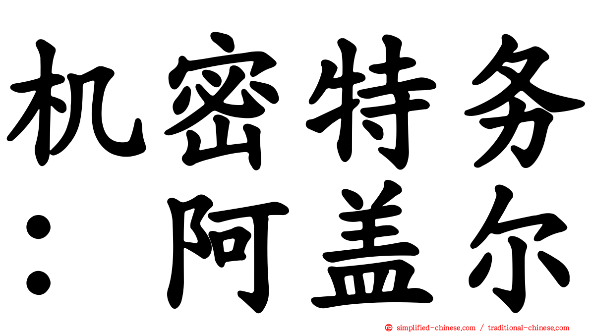 机密特务：阿盖尔
