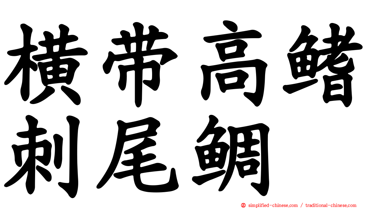 横带高鳍刺尾鲷