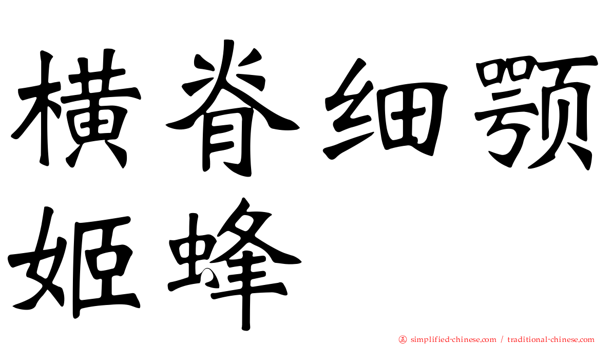 横脊细颚姬蜂