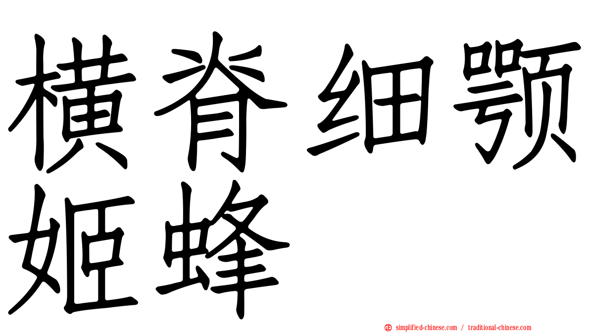 横脊细颚姬蜂
