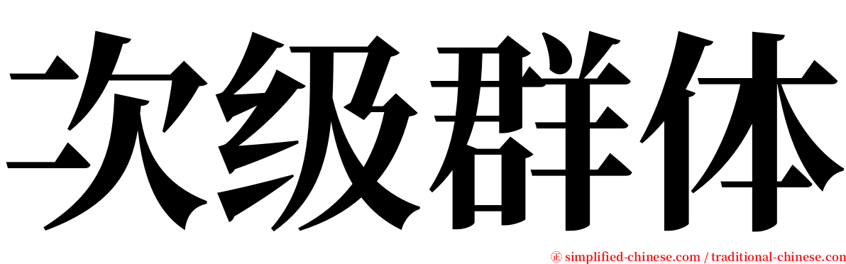 次级群体 serif font