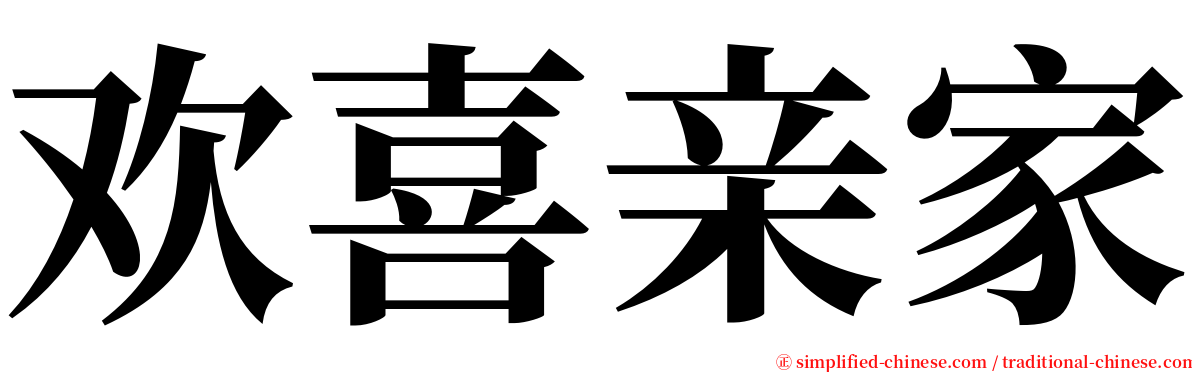 欢喜亲家 serif font