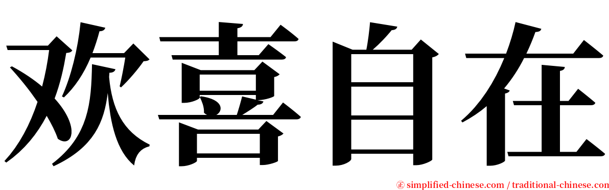 欢喜自在 serif font