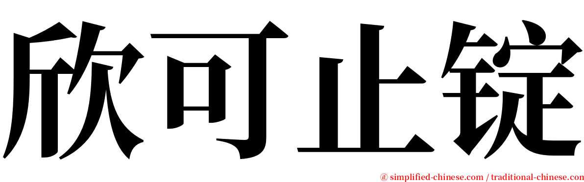 欣可止锭 serif font