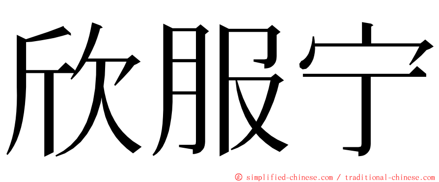 欣服宁 ming font