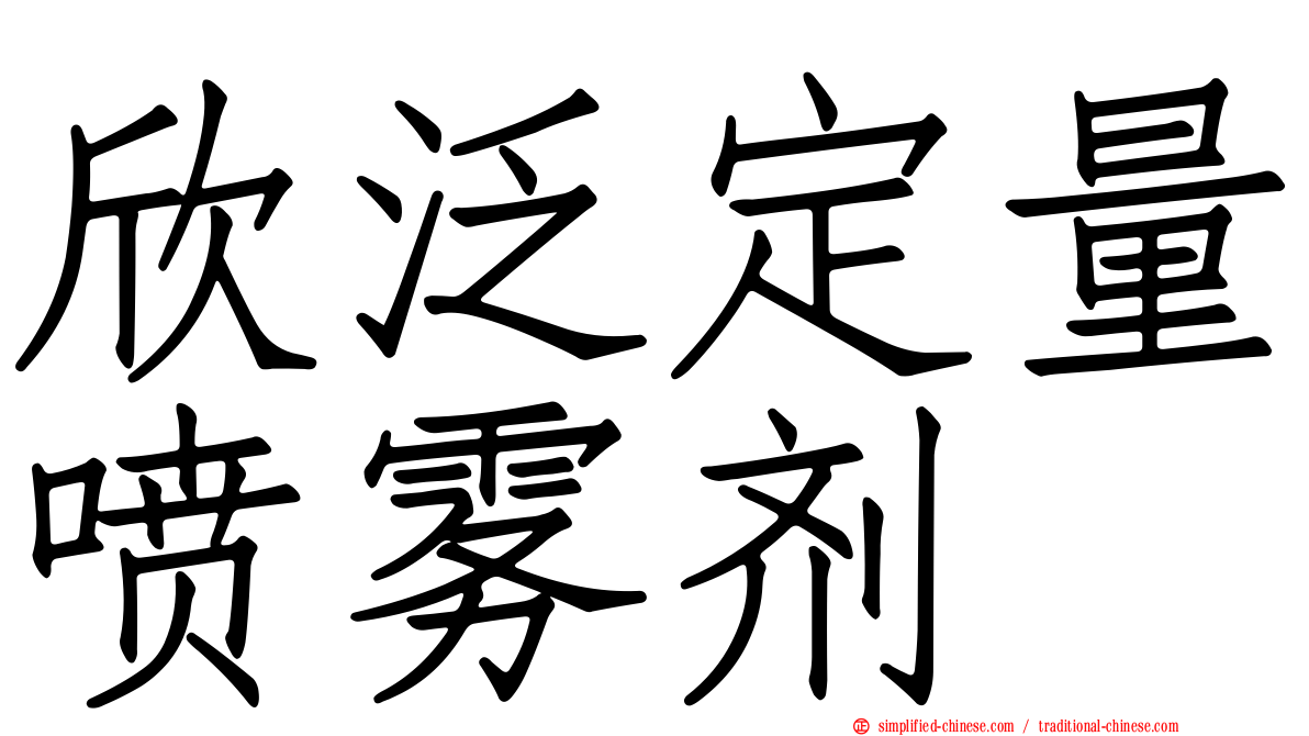 欣泛定量喷雾剂