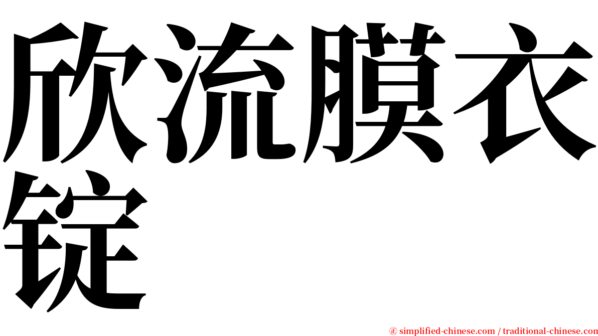 欣流膜衣锭 serif font