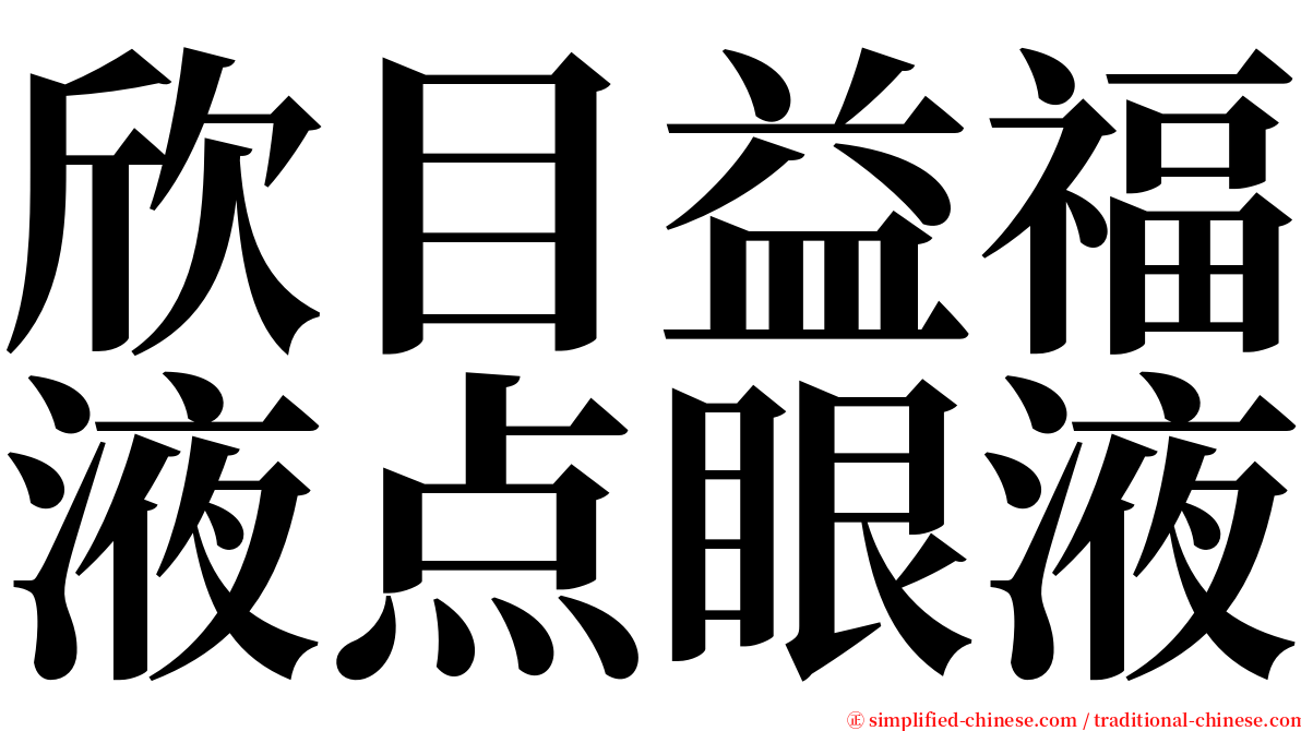 欣目益福液点眼液 serif font