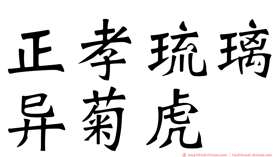 正孝琉璃异菊虎