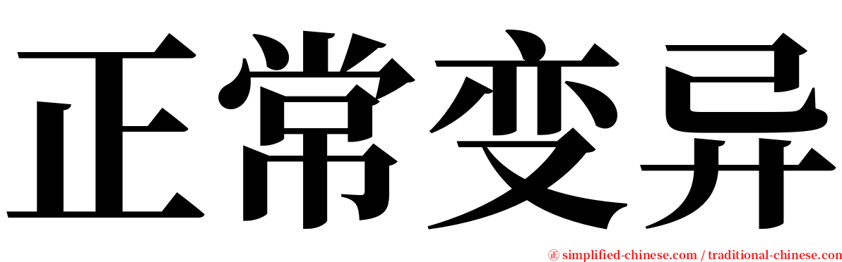 正常变异 serif font