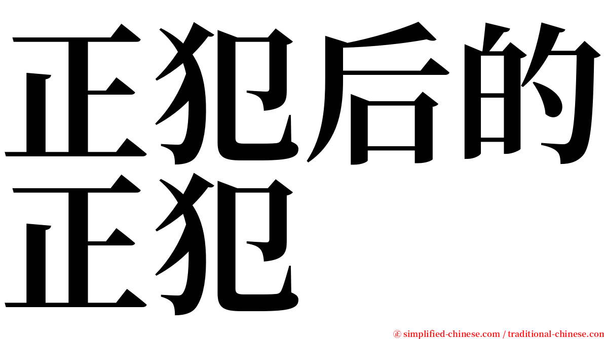正犯后的正犯 serif font