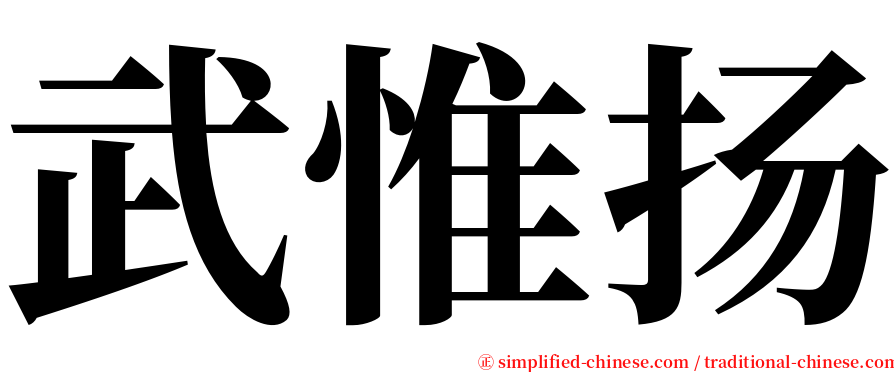 武惟扬 serif font