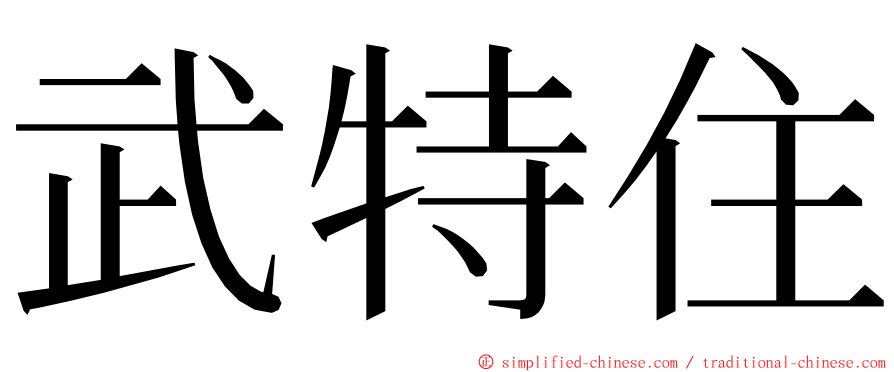 武特住 ming font