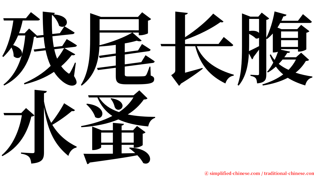 残尾长腹水蚤 serif font