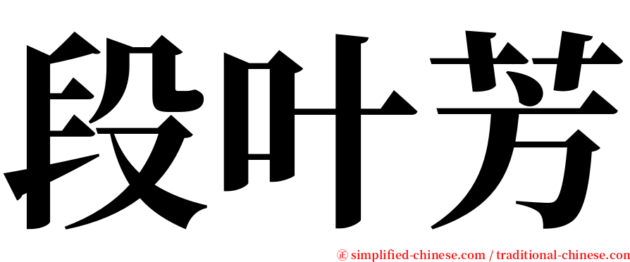 段叶芳 serif font