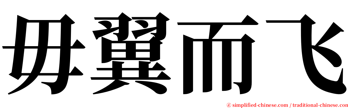 毋翼而飞 serif font