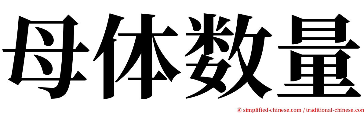 母体数量 serif font