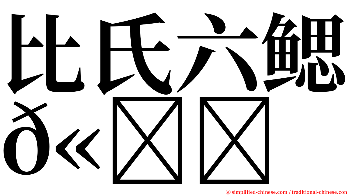 比氏六鳃𫚉 serif font