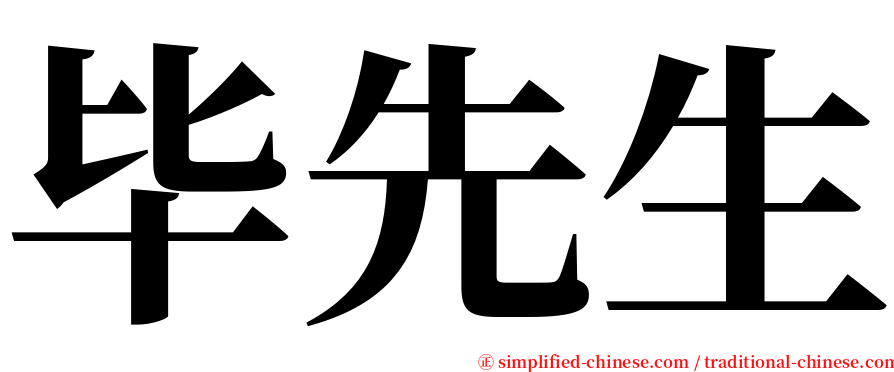 毕先生 serif font
