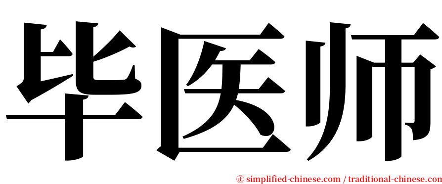 毕医师 serif font