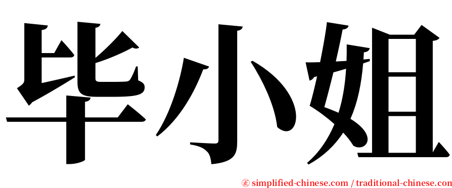 毕小姐 serif font