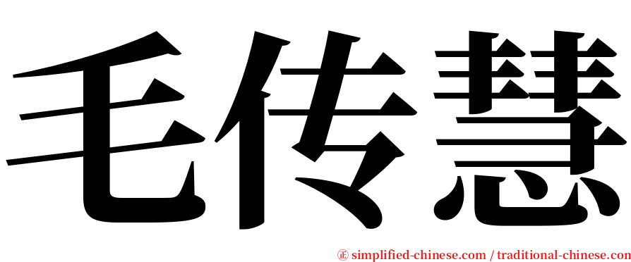 毛传慧 serif font