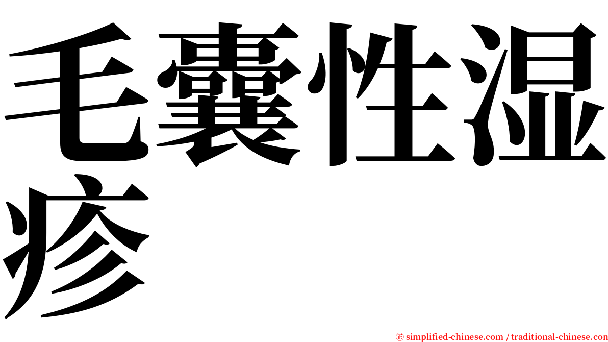 毛囊性湿疹 serif font