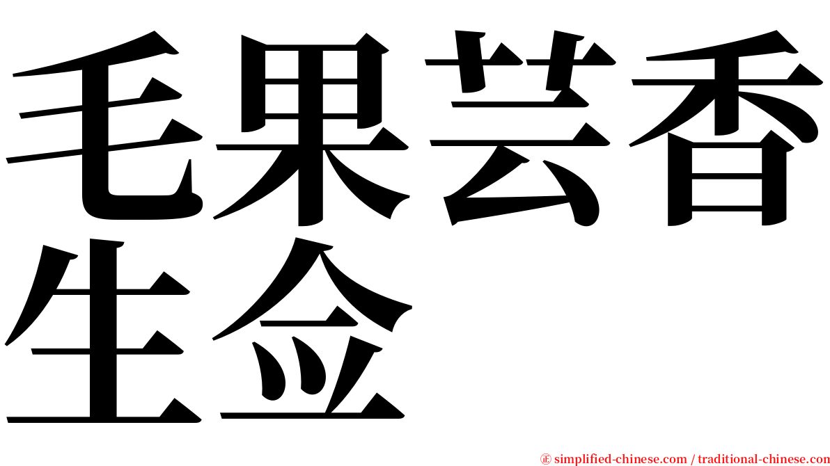 毛果芸香生佥 serif font