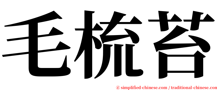 毛梳苔 serif font