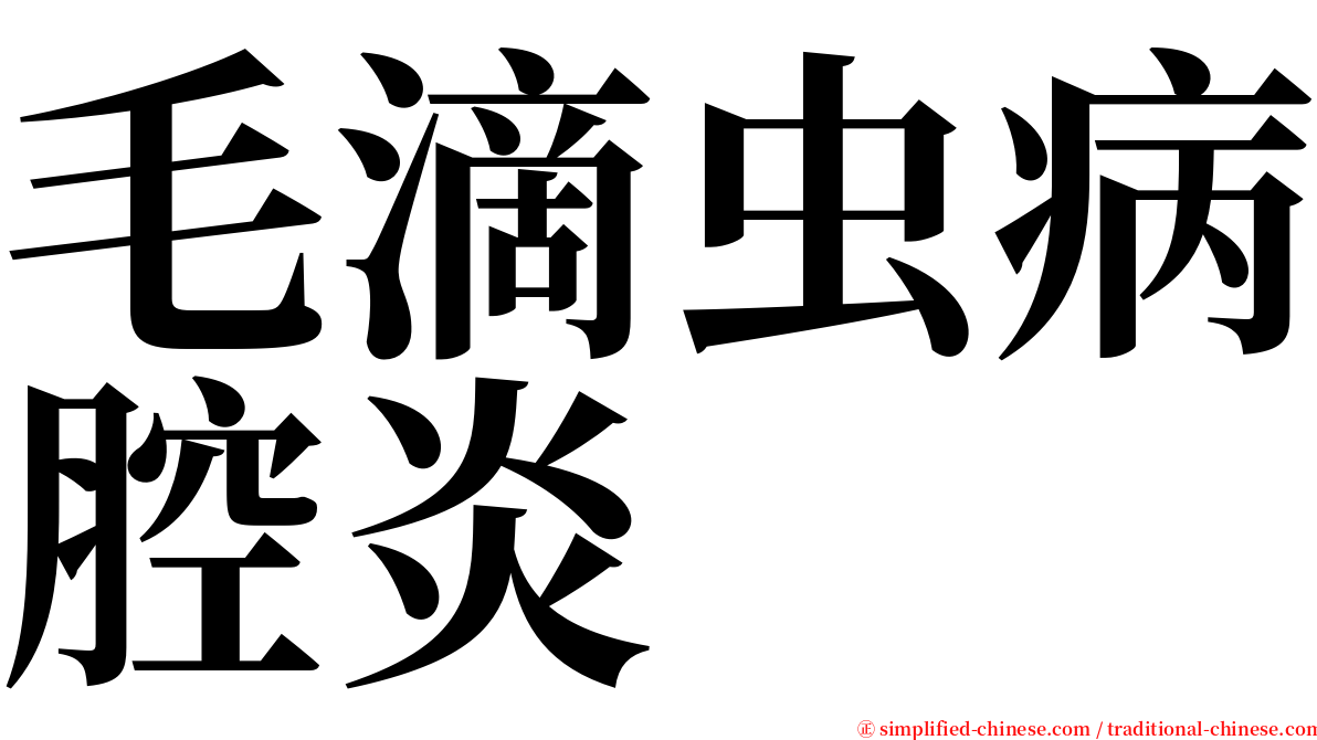 毛滴虫病腔炎 serif font