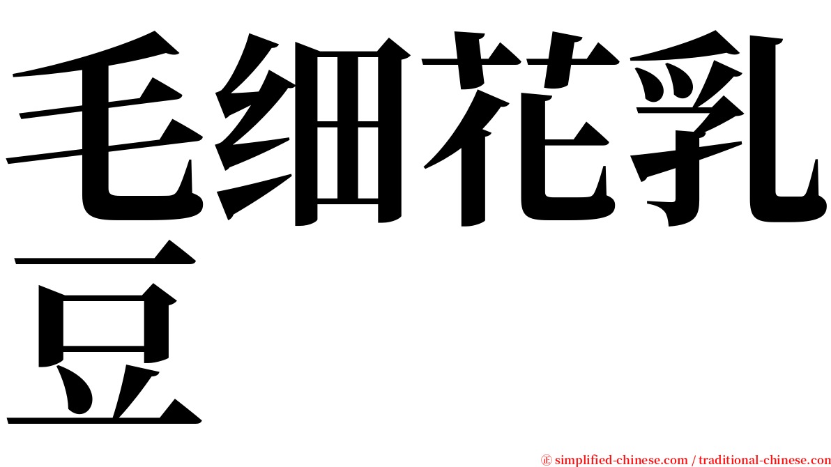 毛细花乳豆 serif font