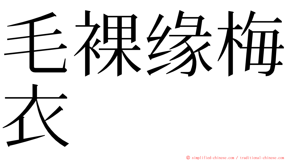 毛裸缘梅衣 ming font