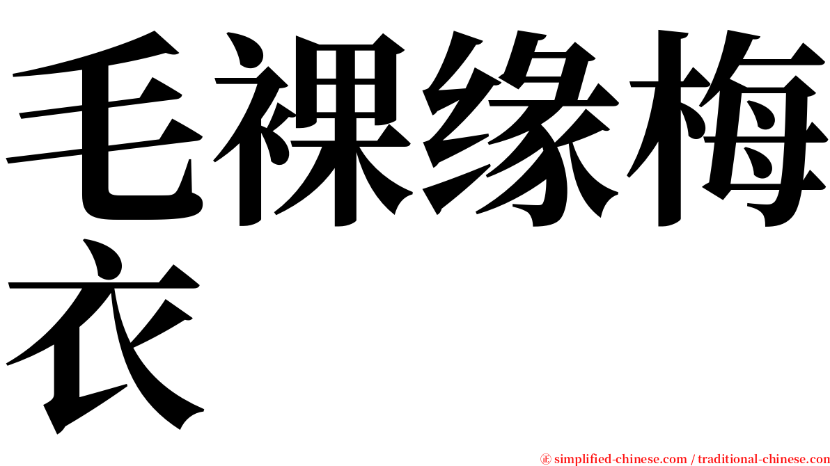 毛裸缘梅衣 serif font