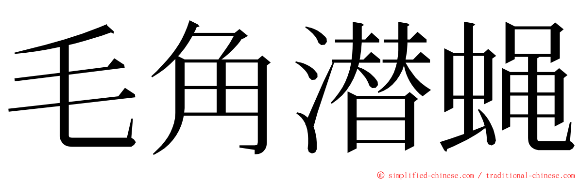 毛角潜蝇 ming font