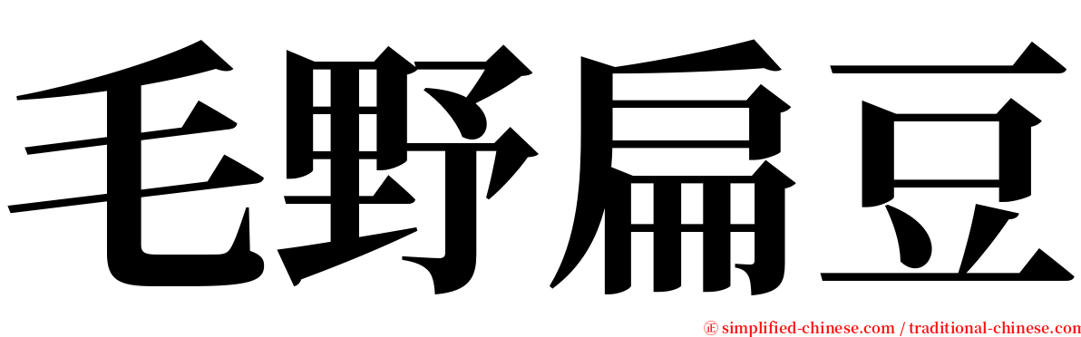 毛野扁豆 serif font