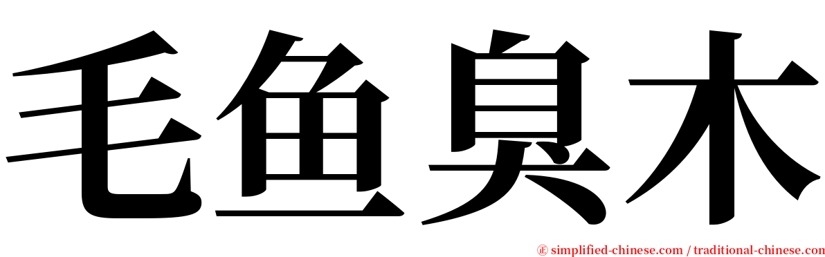 毛鱼臭木 serif font