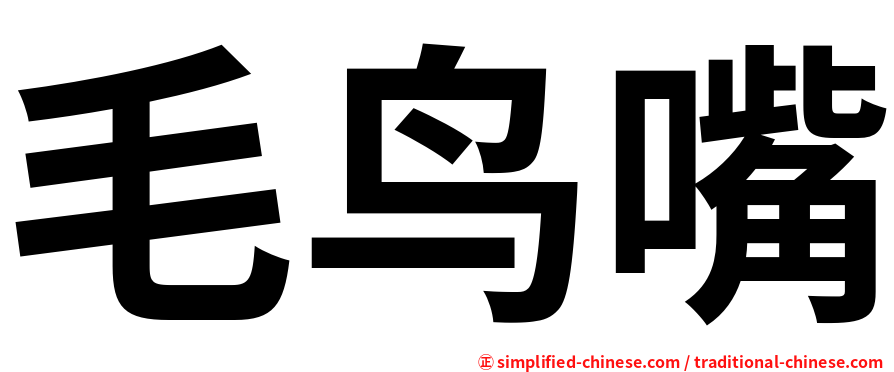 毛鸟嘴