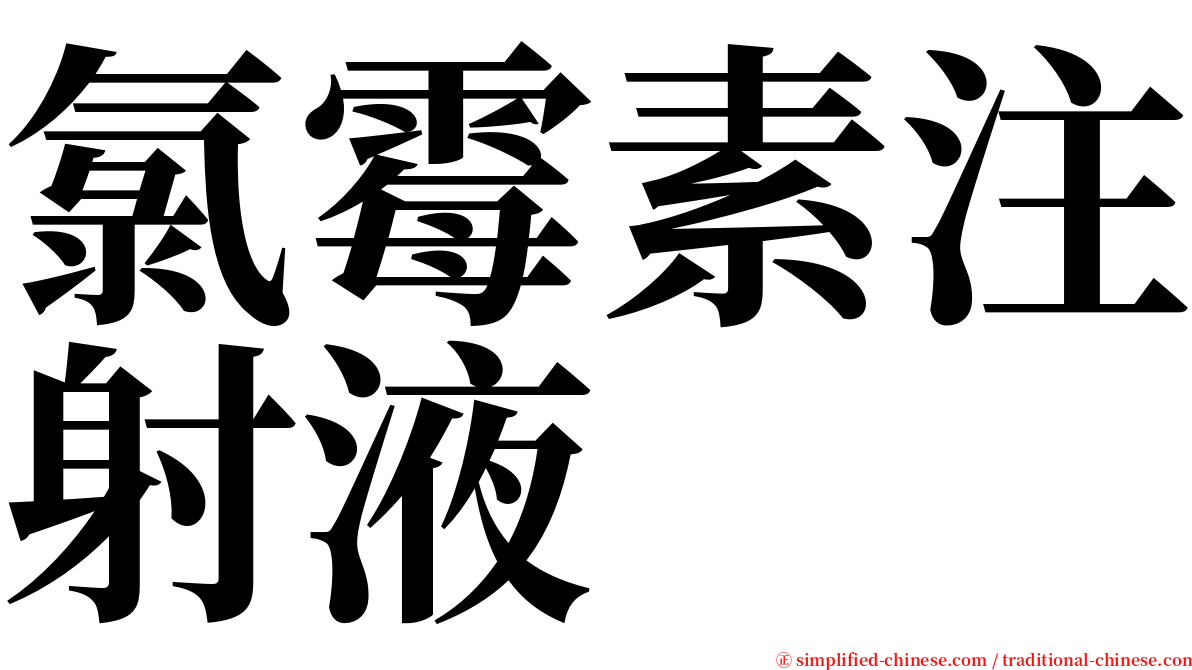 氯霉素注射液 serif font