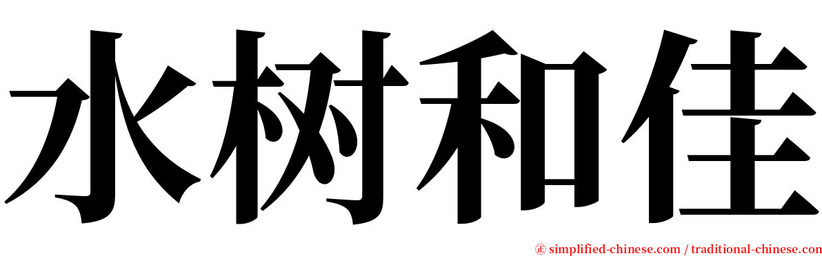 水树和佳 serif font