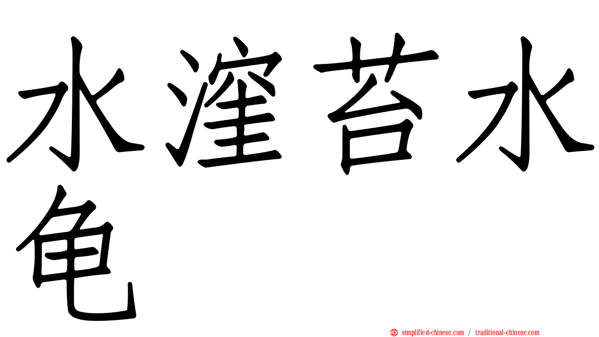 水漥苔水龟