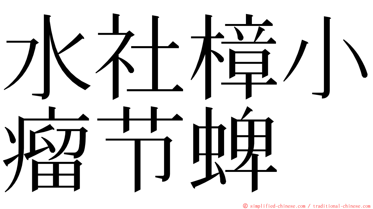水社樟小瘤节蜱 ming font