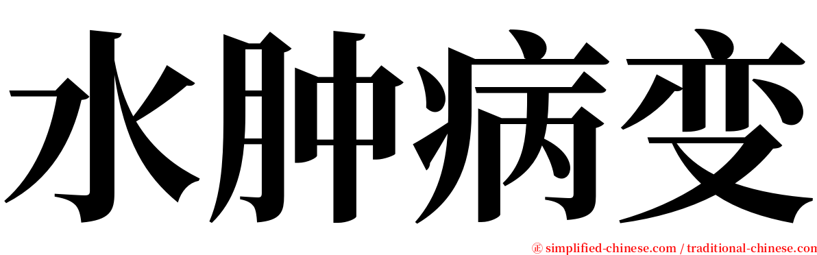 水肿病变 serif font