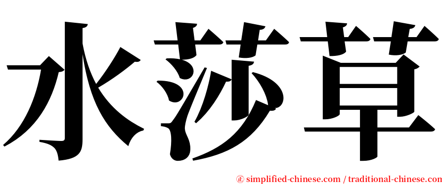 水莎草 serif font