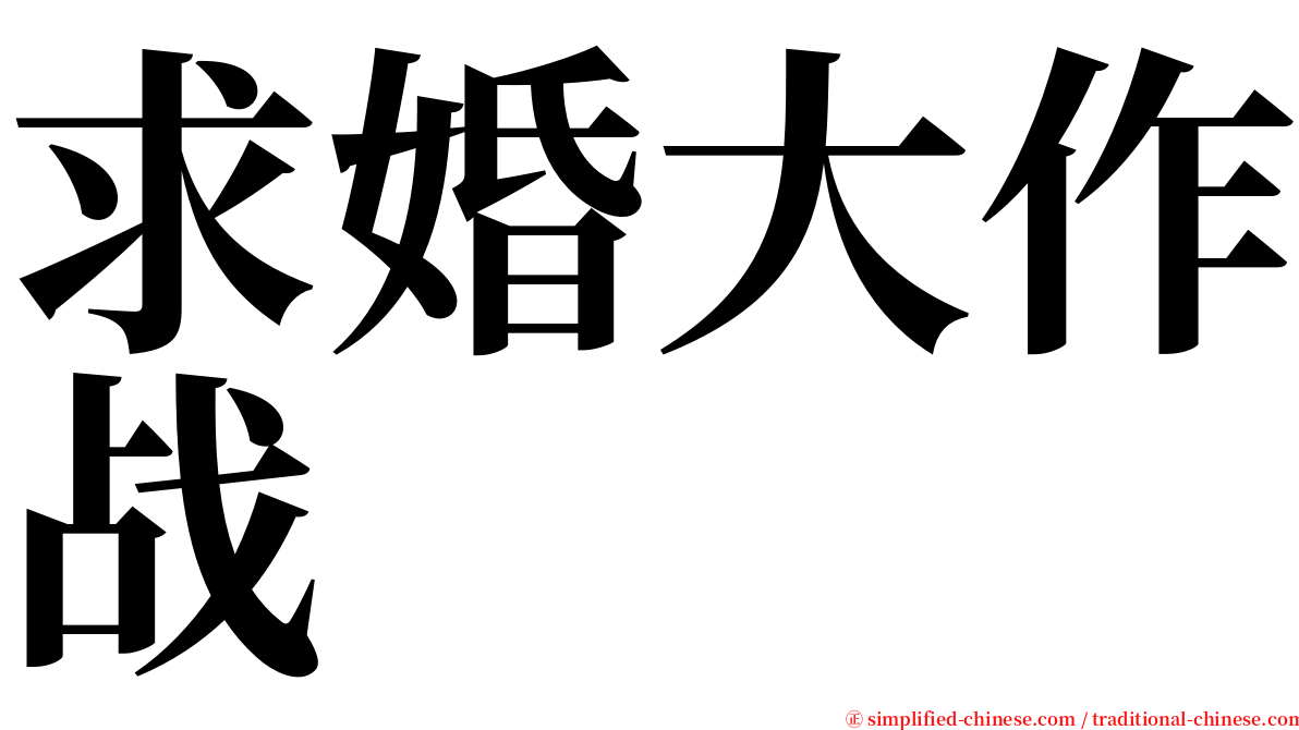 求婚大作战 serif font