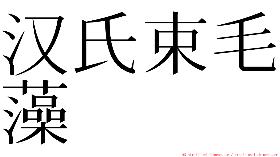 汉氏束毛藻 ming font