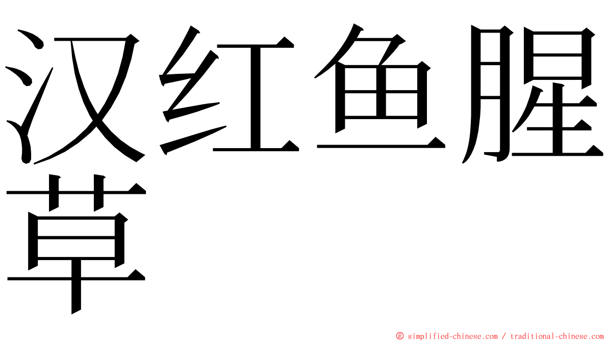 汉红鱼腥草 ming font